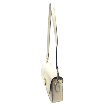 Schultertasche Goya Leder, cremeweiß,  seitlich
